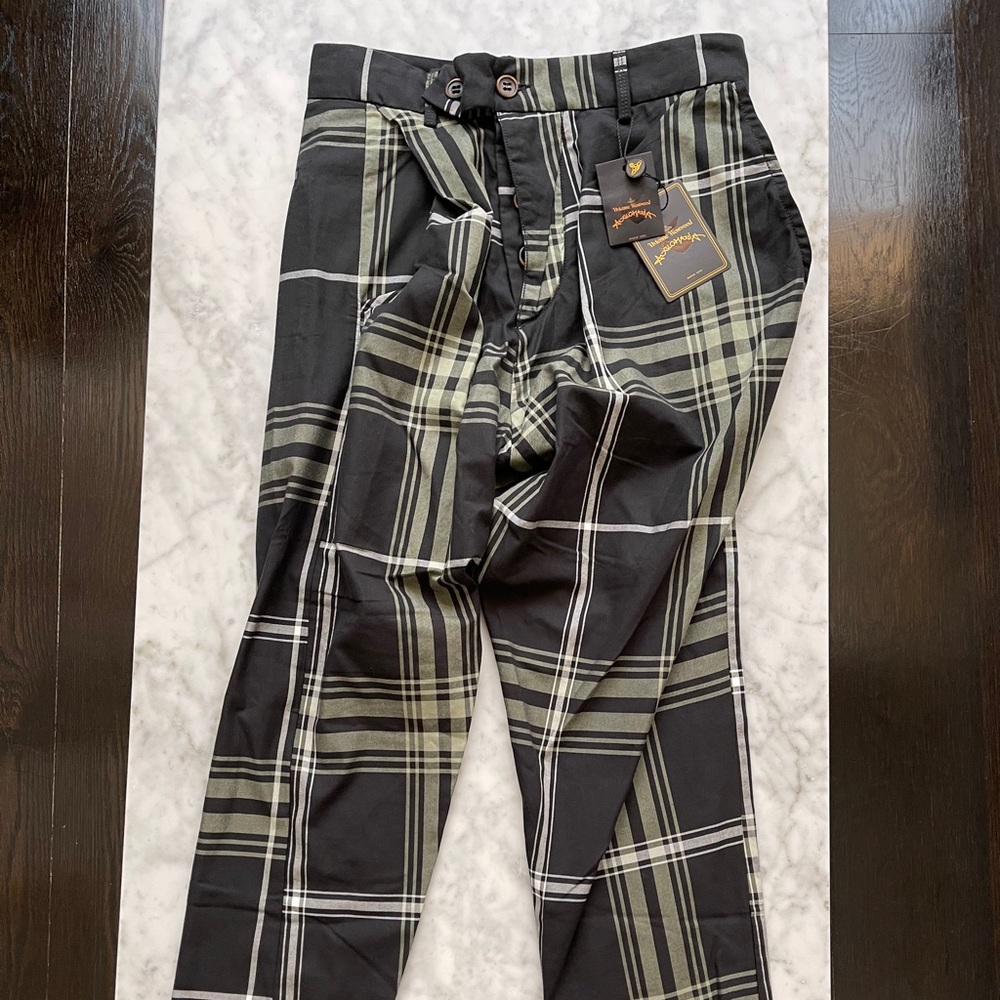 BRAND NEW W/ TAGS drunken plaid trousers